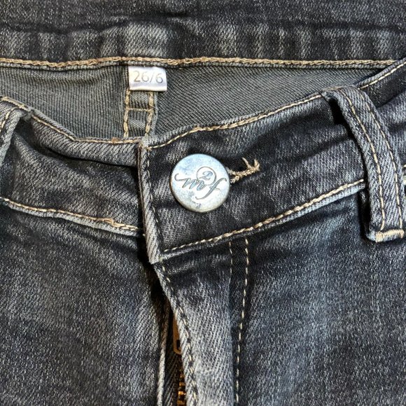 VINTAGE M2F BLACK BOOTCUT DENIM JEANS S 26/6 - Picture 3 of 11